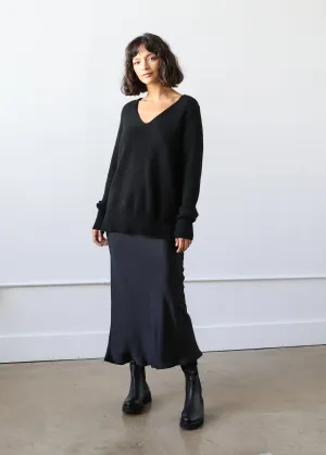 Sophia Skirt in Black Silk