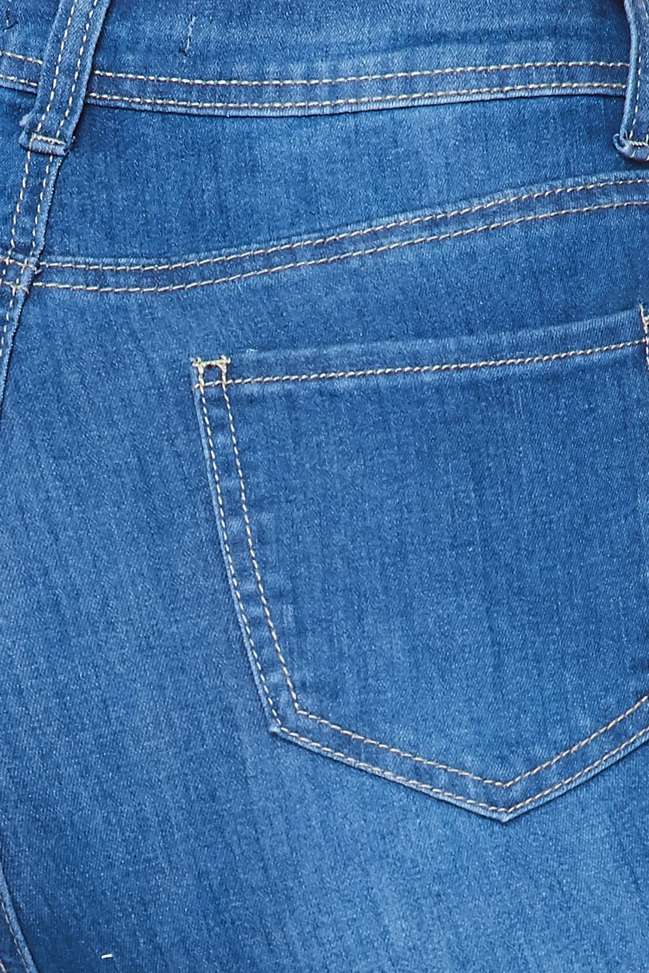 Super High Waisted Slit Distressed Bell Bottoms - Medium Denim