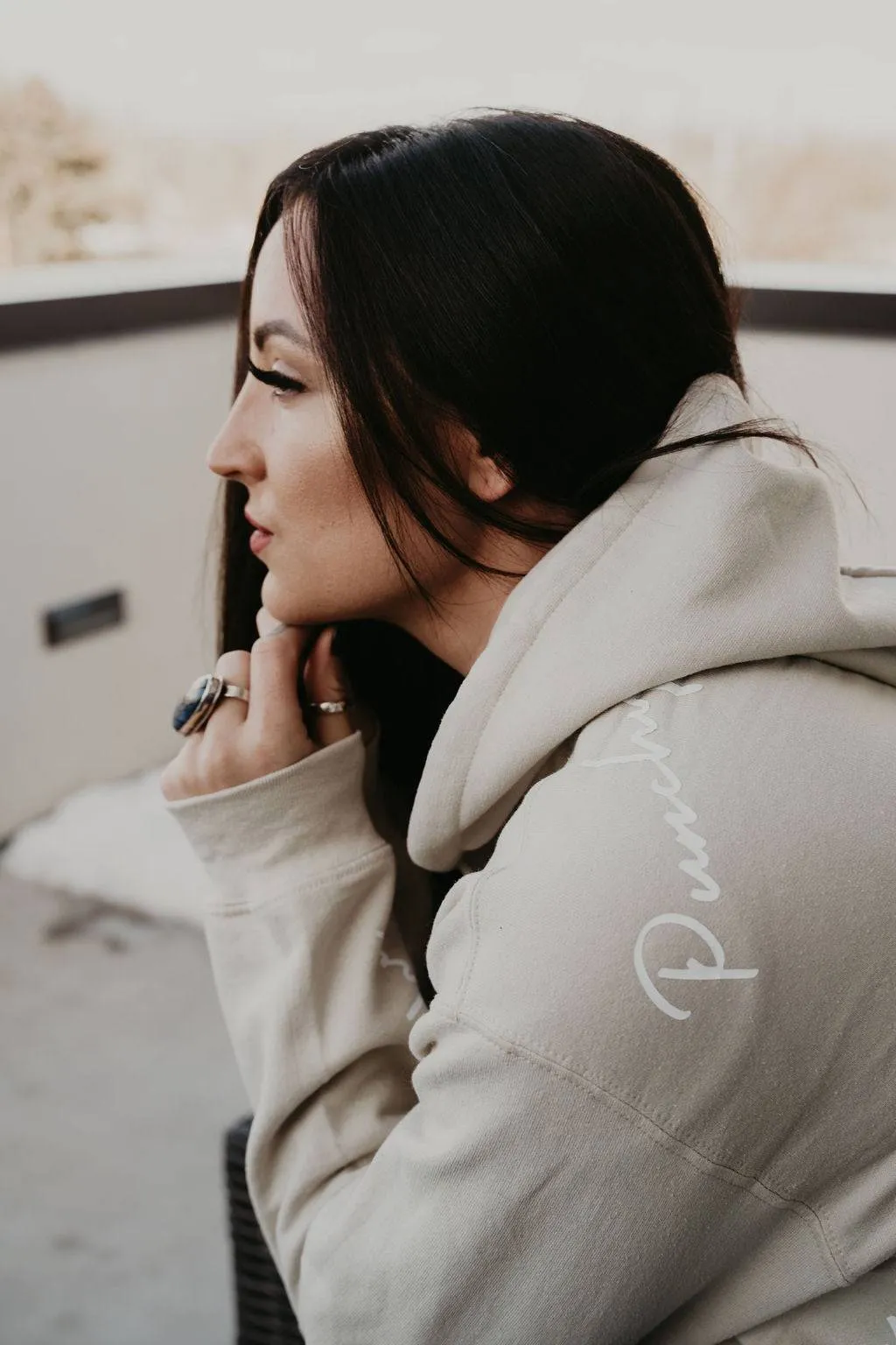 Tan Western Punchy Hoodie