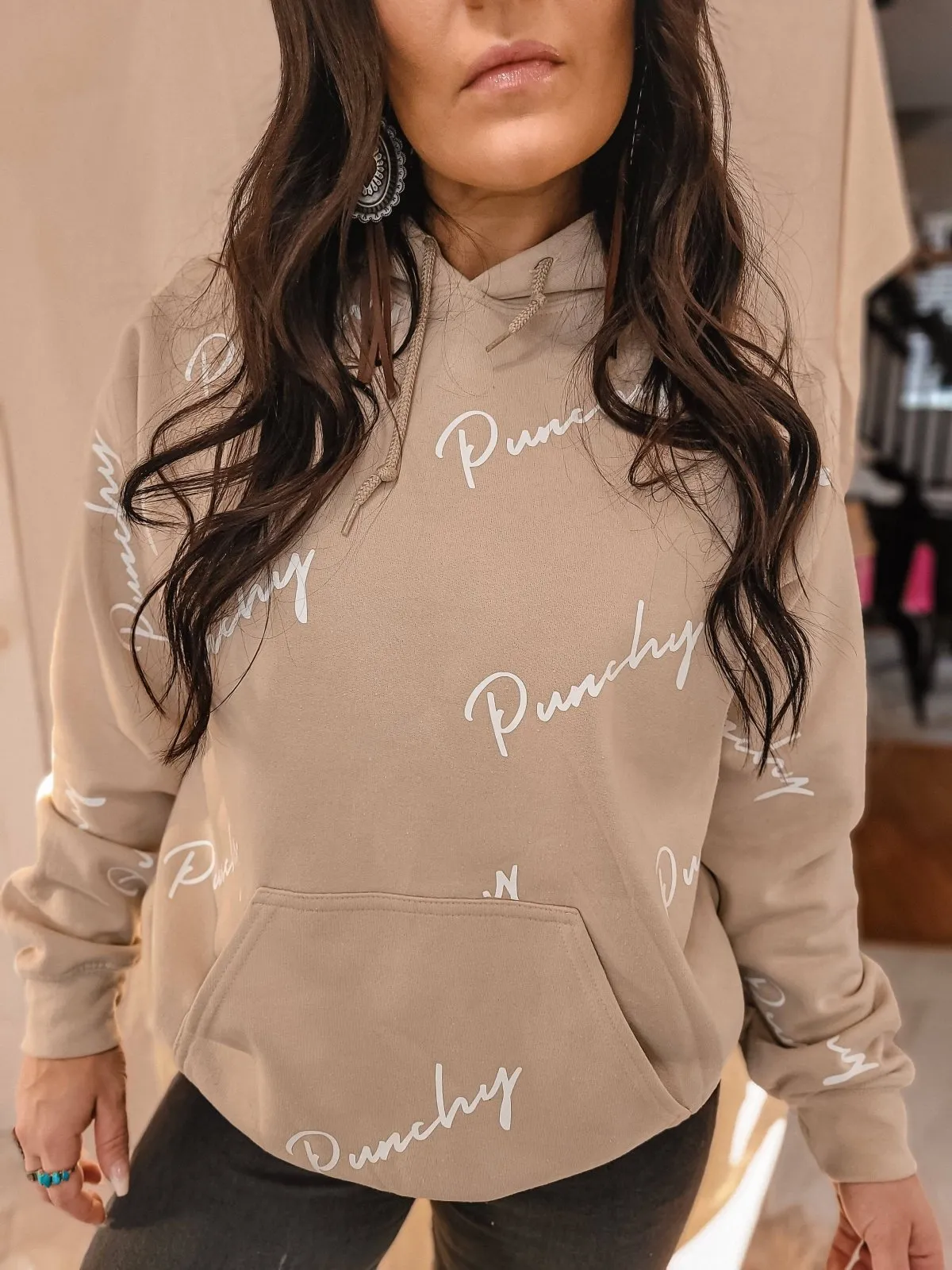 Tan Western Punchy Hoodie