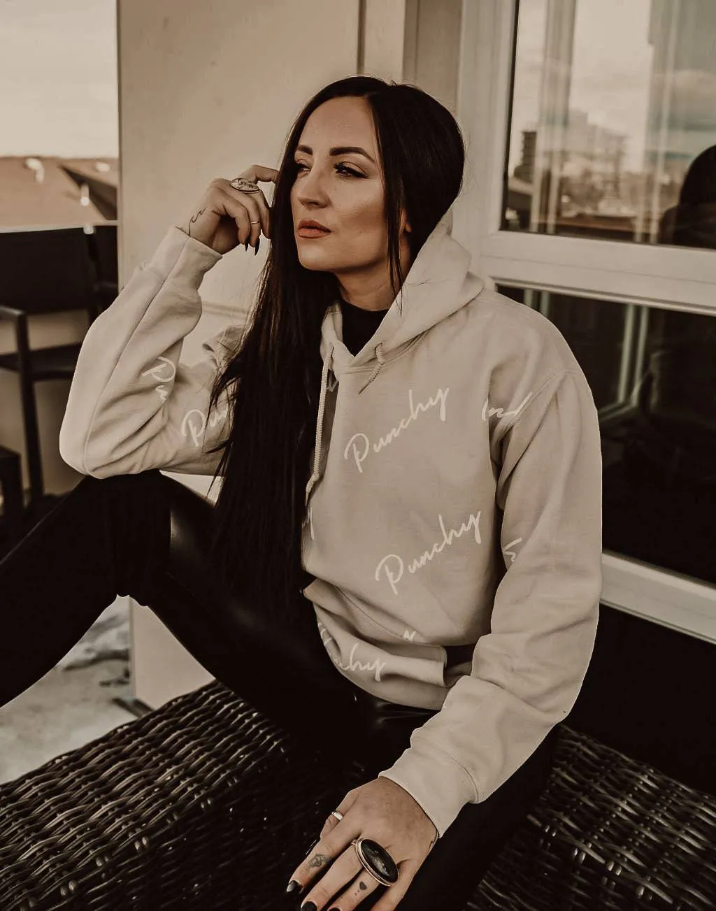 Tan Western Punchy Hoodie