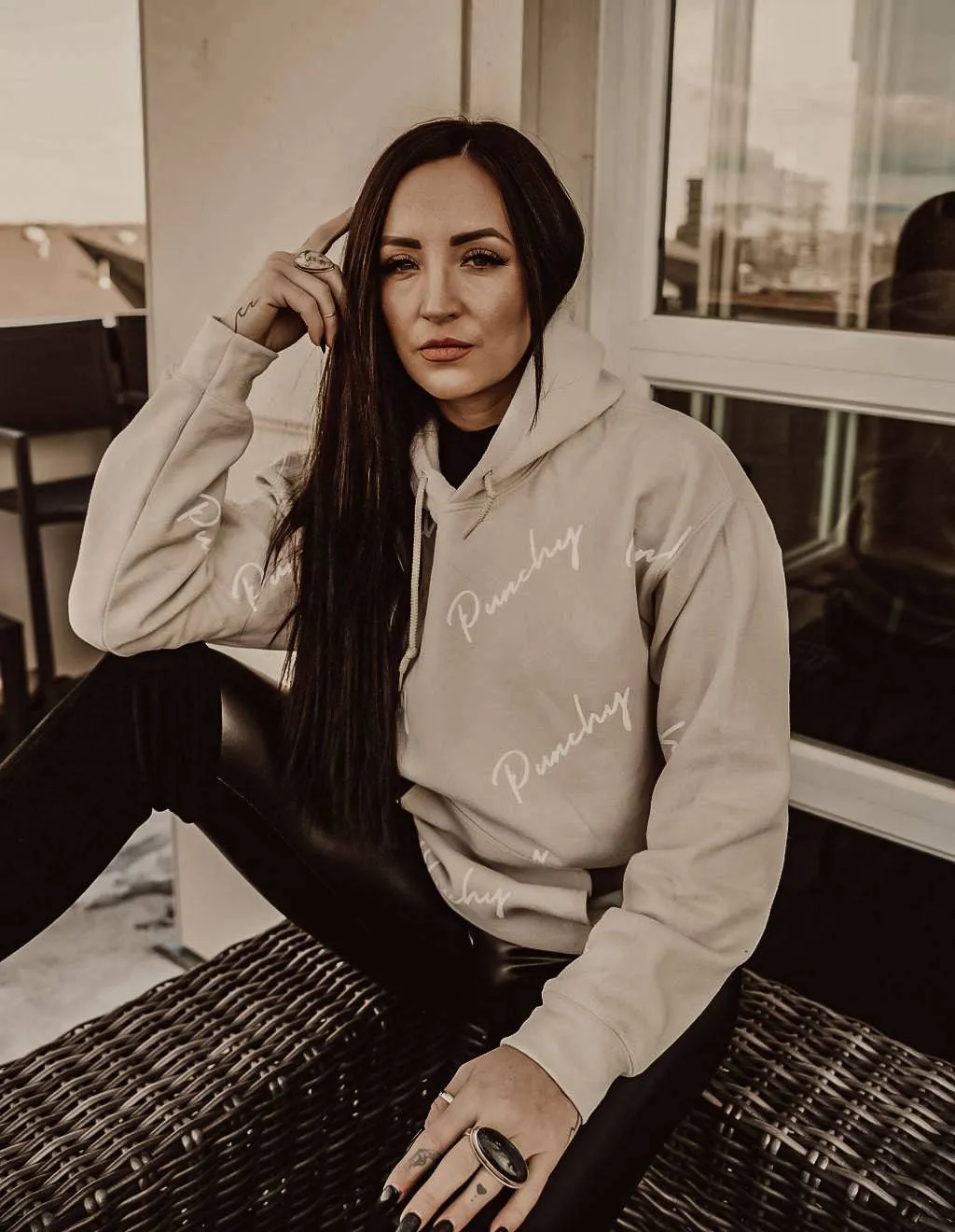 Tan Western Punchy Hoodie