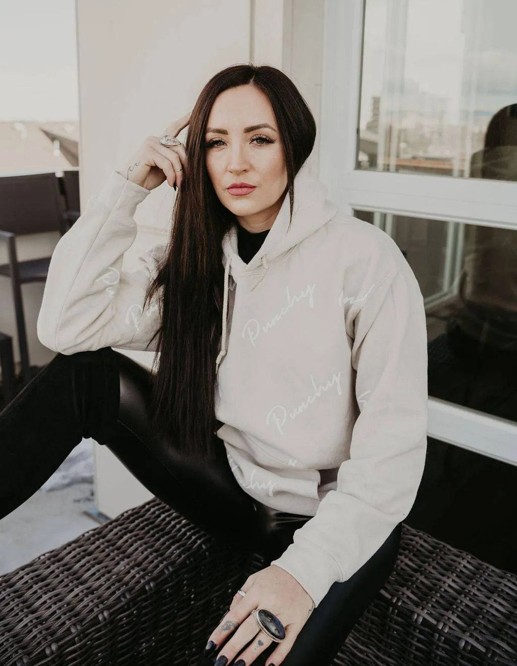 Tan Western Punchy Hoodie
