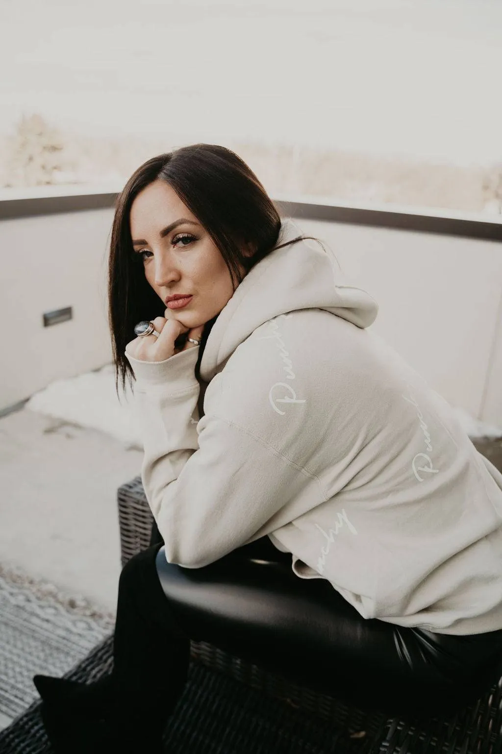 Tan Western Punchy Hoodie