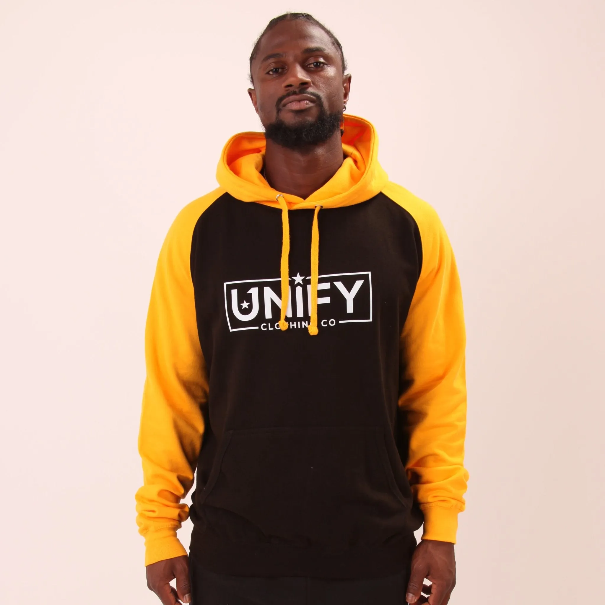 UNIFY Baseball Hoodie - Classic UNIFY Essential Mens Hoodie - UNIFY Yellow Jumper