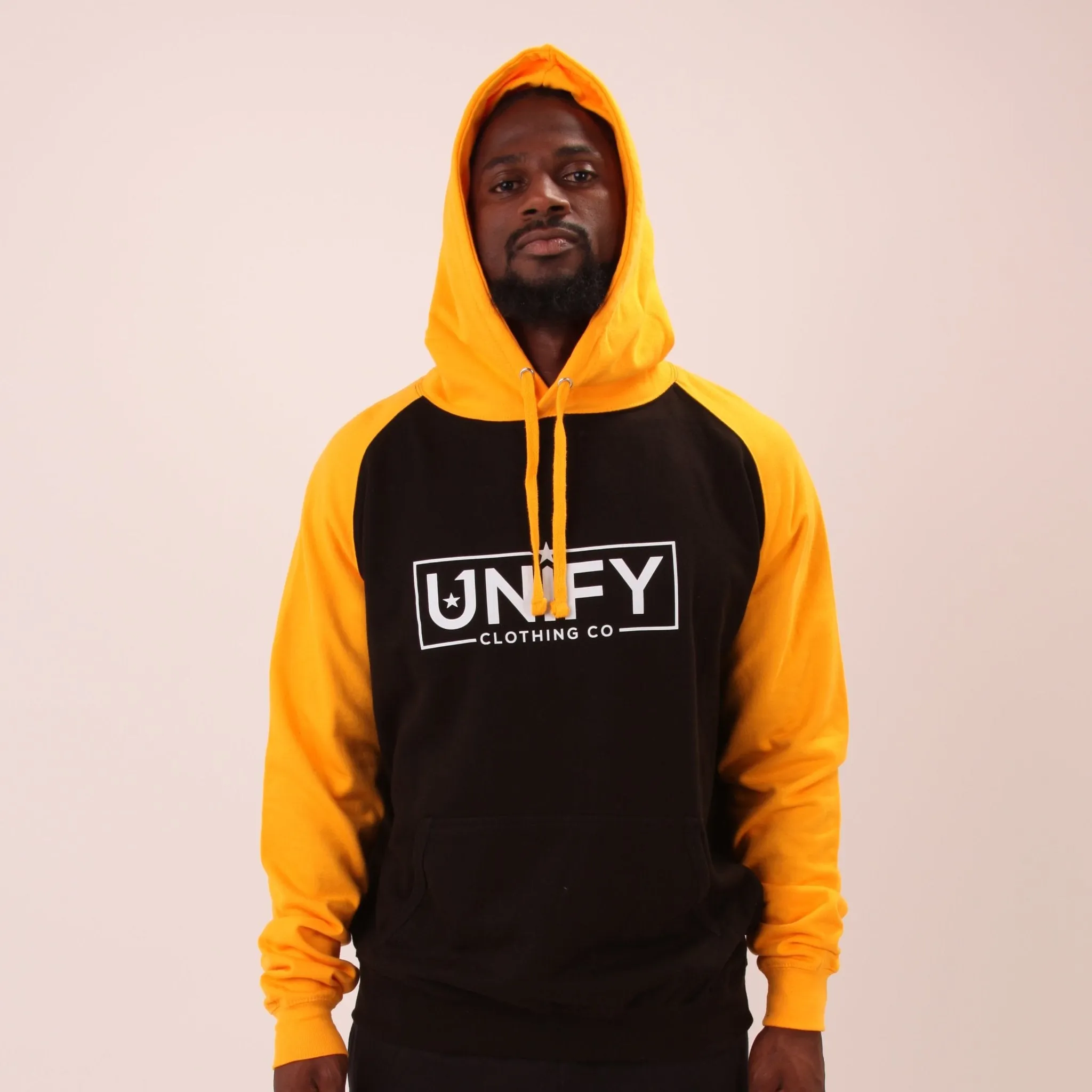 UNIFY Baseball Hoodie - Classic UNIFY Essential Mens Hoodie - UNIFY Yellow Jumper