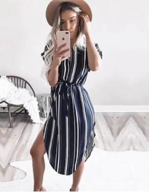 V-Neck Printed Dress