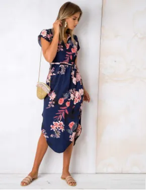 V-Neck Printed Dress