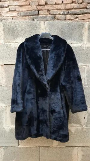 Vintage Black Faux Fur "Hamells" Coat