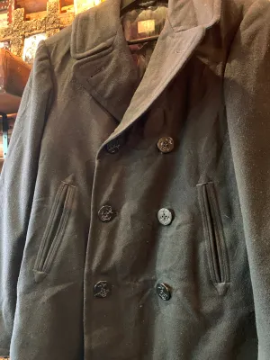 Vintage US Navy Wool Melton Peacoat 3 Large