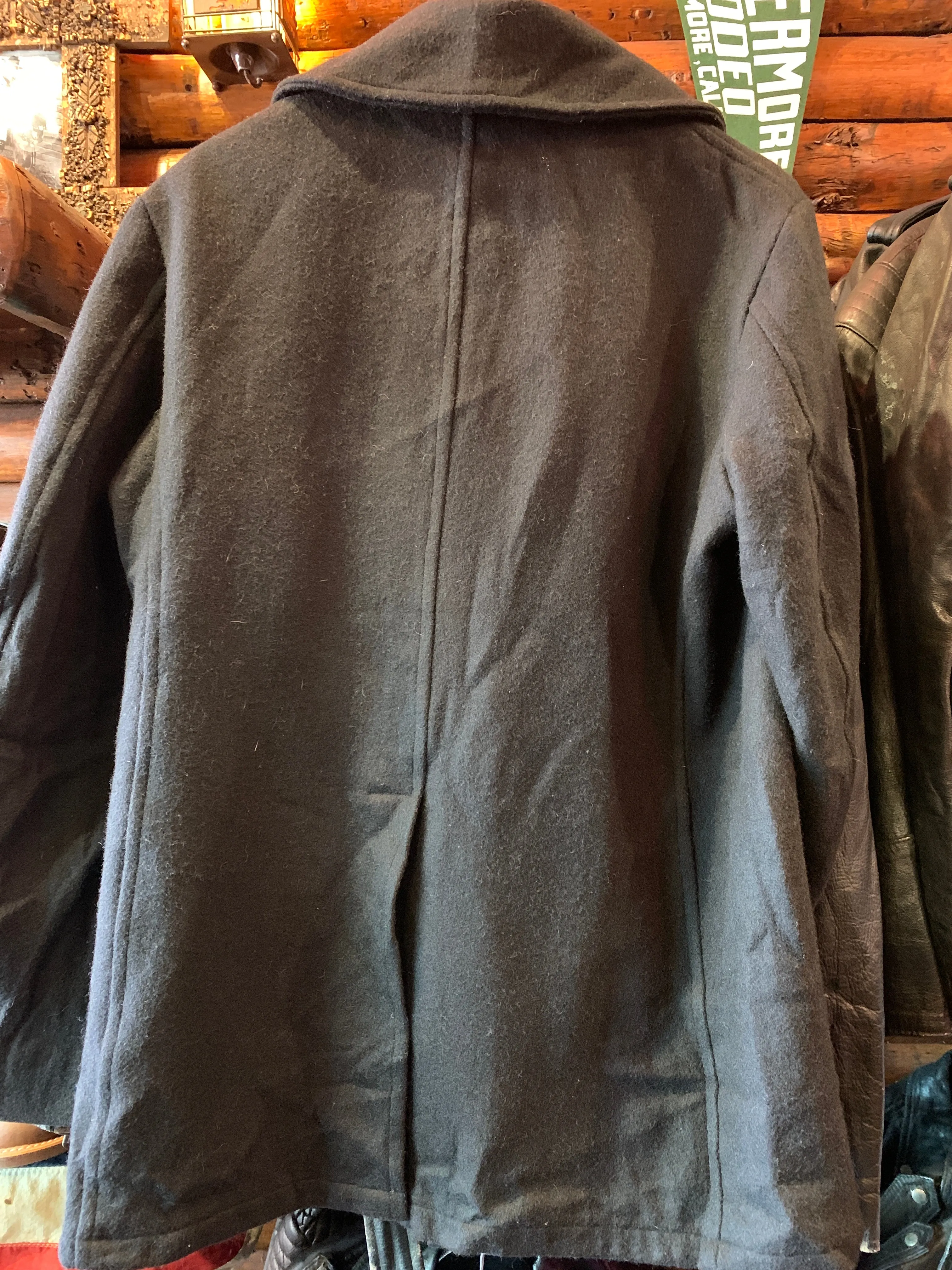 Vintage US Navy Wool Melton Peacoat 3 Large