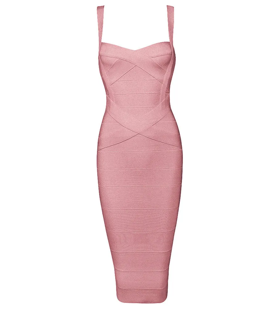 Women's Summer Sheath Midi V-Neck Sleeveless Dress