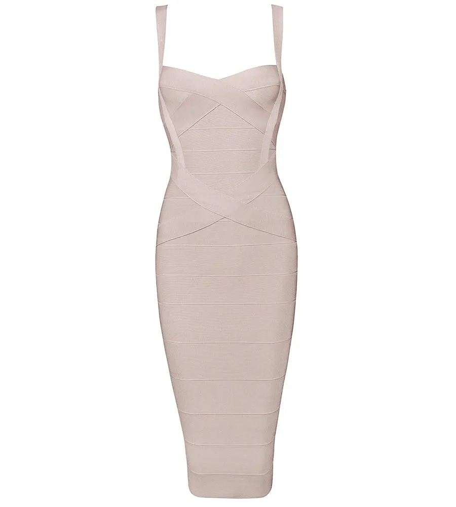 Women's Summer Sheath Midi V-Neck Sleeveless Dress