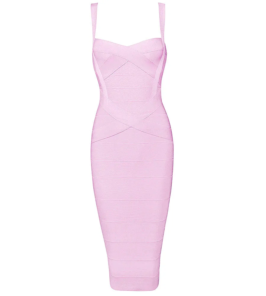 Women's Summer Sheath Midi V-Neck Sleeveless Dress