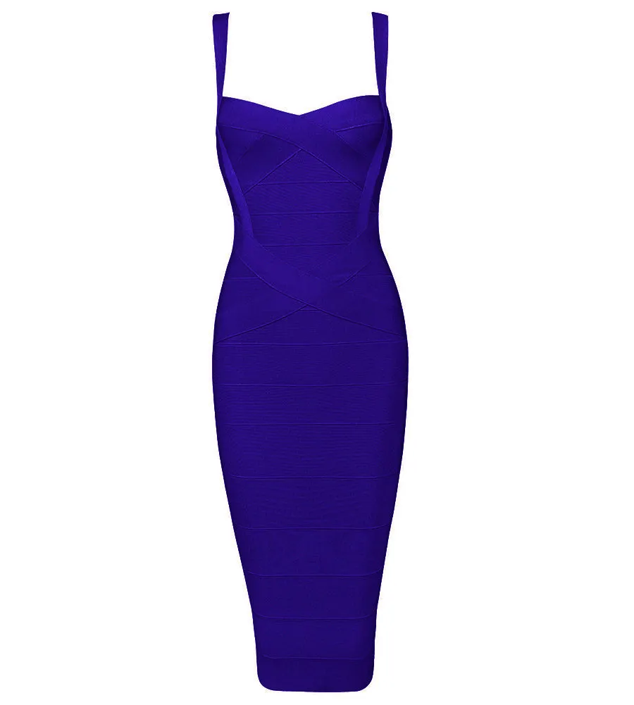 Women's Summer Sheath Midi V-Neck Sleeveless Dress