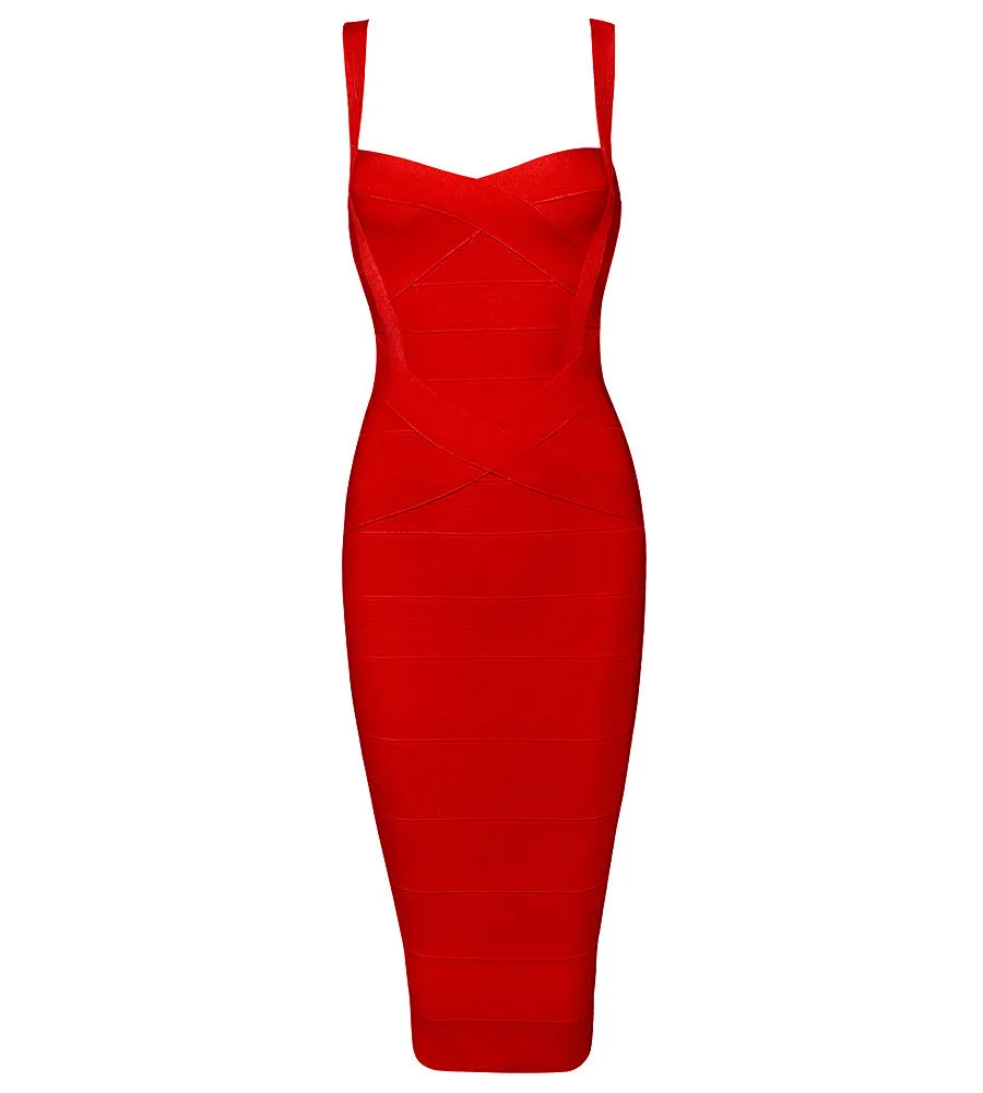 Women's Summer Sheath Midi V-Neck Sleeveless Dress